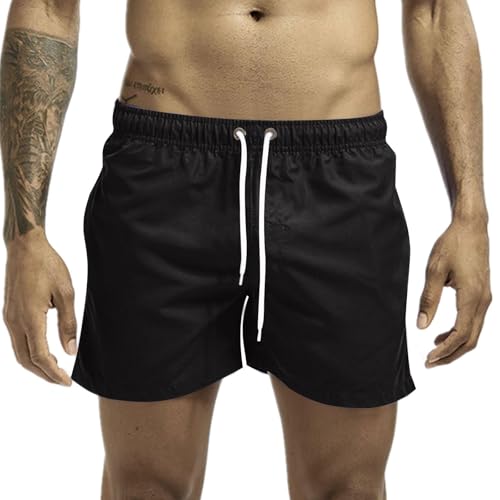 CSHE Herren Badehose Kurze Badeshorts Sporthose Jogginghose Shorts Bermuda Sommer Straight Traininghose Strand Shorts mit Kordelzug und Praktischen Taschen von CSHE
