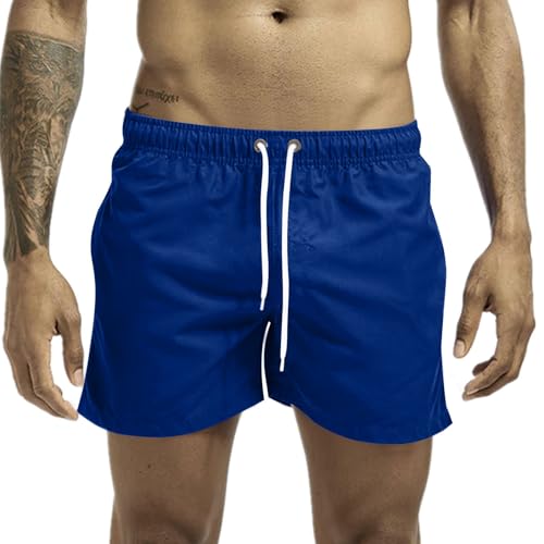 CSHE Herren Badehose Kurze Badeshorts Sporthose Jogginghose Shorts Bermuda Sommer Straight Traininghose Strand Shorts mit Kordelzug und Praktischen Taschen von CSHE