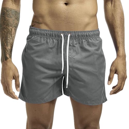 CSHE Herren Badehose Kurze Badeshorts Sporthose Jogginghose Shorts Bermuda Sommer Straight Traininghose Strand Shorts mit Kordelzug und Praktischen Taschen von CSHE