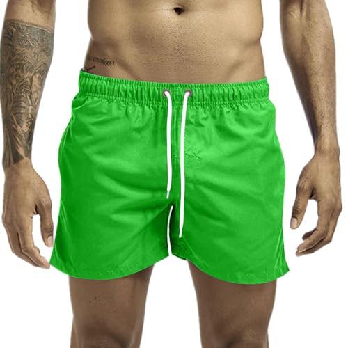 CSHE Herren Badehose Kurze Badeshorts Sporthose Jogginghose Shorts Bermuda Sommer Straight Traininghose Strand Shorts mit Kordelzug und Praktischen Taschen von CSHE