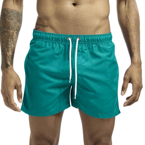 CSHE Herren Badehose Kurze Badeshorts Sporthose Jogginghose Shorts Bermuda Sommer Straight Traininghose Strand Shorts mit Kordelzug und Praktischen Taschen von CSHE