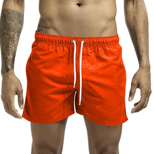 CSHE Herren Badehose Kurze Badeshorts Sporthose Jogginghose Shorts Bermuda Sommer Straight Traininghose Strand Shorts mit Kordelzug und Praktischen Taschen von CSHE