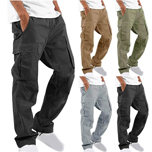 CSHE Herren Hose Lang Rangerhose Herren Hose Lang Regular Fit mit 6 Taschen Elastischer Bund Cargohose Herren Vintage Jogginghose Vielseitige Traninigshosekurze Jeanshose Herren von CSHE