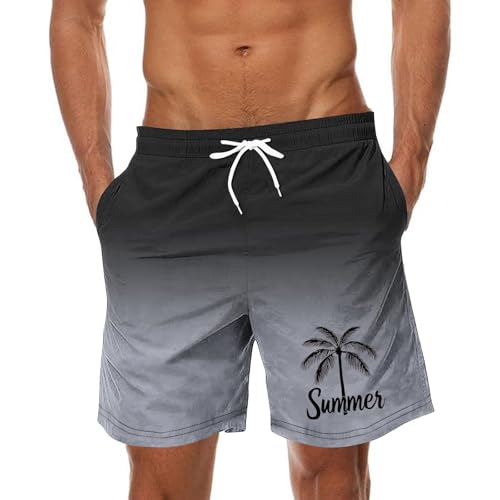 CSHE Kurze Hosen Herren Badehose Gradient Print Badeshorts Elastische Taille Strand Shorts Jogginghose Sport Shorts mit Kordelzug und praktischen Taschen von CSHE