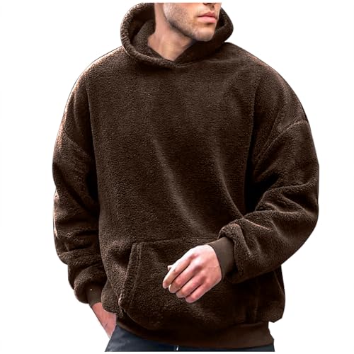 CSHE Pullover Herren Oversized Hoodie Ausgewaschener Kapuzenpullover Dicke Baumwolle Sweatshirt Y2K Vintage Jacke Used-Look Basic Langarmshirt Rerto Strickjacke Übergangsjacke von CSHE