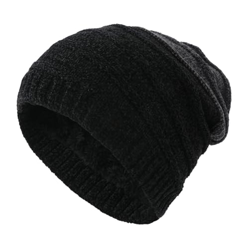 CSHE Winter Beanie Mütze Herren Damen, Strickmütze mit Warmem Fleecefutter und Ohrklappen, Warme Thermische Strickmütze für Den Außenbereich Komfortabel Weich Stretchy Geschenk für Männer Frauen von CSHE