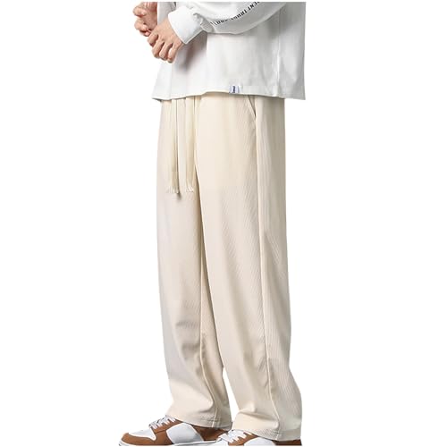 Cordhose Herren Baggy Jogginghose Mode EinFarbig Sweatpants Weites Bein Freizeithosen Elastische Taille Sporthose Casual Männer Sweathose Mit Taschen Outdoor Fitness Hosen von CSHE