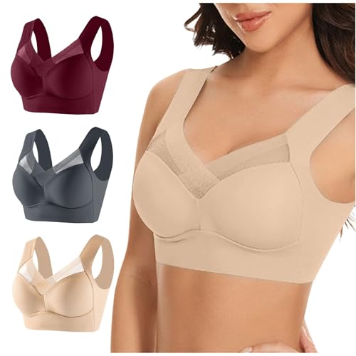 Hatme Haltungskorrektur BH Original 3er-Pack Damen Ohne Bügel Comfy Haltungskorrektur Rücken Bra Damen Soft-BH Nahtloser Sexy Komfort-BH in Übergröße Crop Top für Alltag Hatme Haltungskorrektur BH Original 3er-Pack Damen Ohne Bügel Comfy Haltungskorrektur Rücken Bra Damen Soft-BH Nahtloser Sexy Komfort-BH in Übergröße Crop Top für Alltag von CSHE