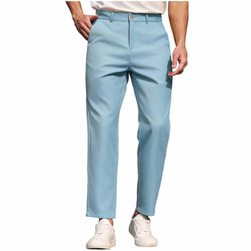 Herren Chino Hose Männer Anzughose Lässige Einfarbige Gerade Golfhose Knopfverschluss und Taillentasche Business Freizeithose Stretch Outdoorhose Pants Trousers von CSHE