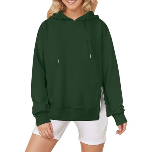 Hoodie Damen Oversize Kapuzenpullover Langarm Pullover Lang Sweatjacke Langarmshirt Winter Sweatshirt Einfarbig Kapuzenjacke Locker Kapuzenpulli Sport Streetwear Casual Oberteil Mit Kapuze von CSHE