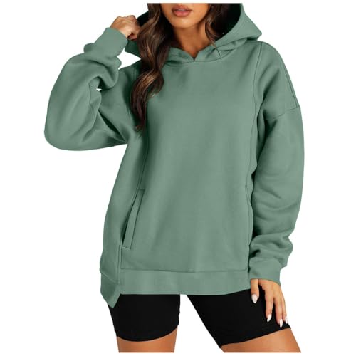 Hoodie Damen Oversize Langarm Pullover Mit Kapuze Casual Hoody Sweatshirt Hoodies Für Damen Basic Pulli Oberteile Kapuzenpullover Outdoor Sport Streetwear Warm Kapuzenpulli von CSHE