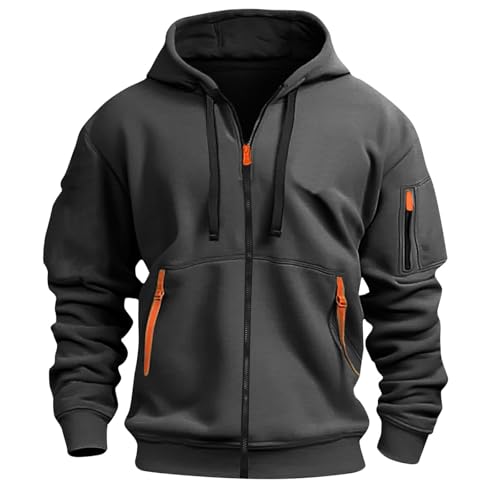 Hoodie Herren Half Zip Kapuzenpullover Casual Sweatshirt Oversize Winter Warm Kapuzenpulli Langarm Pullover mit Taschen Kordelzug Personalisierte Hoodie Outdoor Gym Kapuzenjacke von CSHE