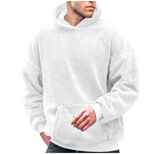 Hoodie Herren Oversize Kapuzenpullover Doppelschneidiger Samt Pulli Casual Hoody Herbst Winter Oberteile Männer Einfarbig Sweatshirt Sportlich Freizeit Kapuzenjacke Mode Kapuzenpulli von CSHE