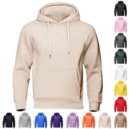 Hoodie Herren Oversize Sweatshirt Casual Pullover Hoody mit Kapuze Männer Einfarbig Kapuzenpullover Frühling und Herbst Oberteil Longsleeve Regular Fit Hooded Y2k Pulli von CSHE