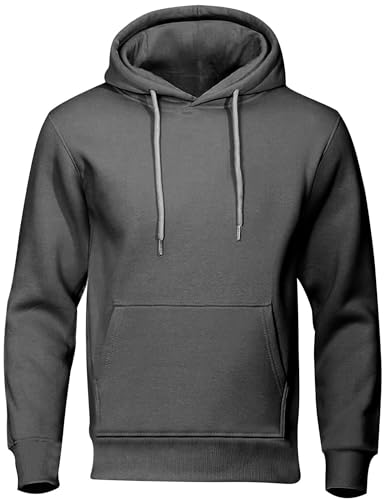 Hoodie Herren Oversize Sweatshirt Casual Pullover Hoody mit Kapuze Männer Einfarbig Kapuzenpullover Frühling und Herbst Oberteil Longsleeve Regular Fit Hooded Y2k Pulli von CSHE