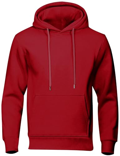 Hoodie Herren Oversize Sweatshirt Casual Pullover Hoody mit Kapuze Männer Einfarbig Kapuzenpullover Frühling und Herbst Oberteil Longsleeve Regular Fit Hooded Y2k Pulli von CSHE