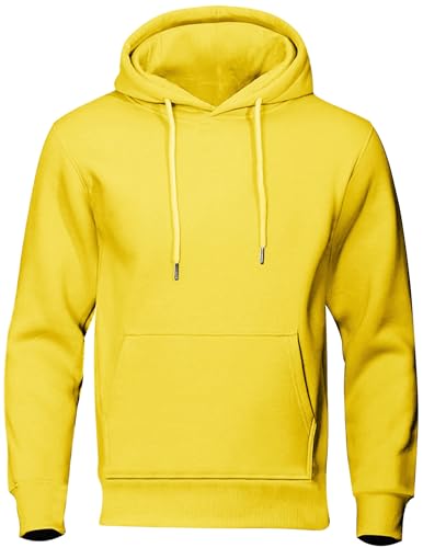 Hoodie Herren Sweatshirt mit Kapuze Casual Pullover Hoody Männer Einfarbig Kapuzenpullover Baumwolle Oberteil Frühling und Herbst Longsleeve Regular Fit Hooded Sweater Lässig Sportshirt S - 3XL von CSHE
