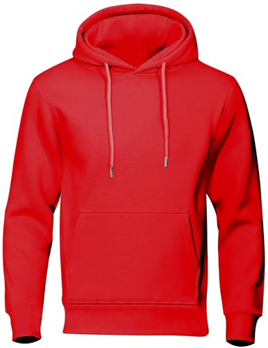 Hoodie Herren Sweatshirt mit Kapuze Casual Pullover Hoody Männer Einfarbig Kapuzenpullover Baumwolle Oberteil Frühling und Herbst Longsleeve Regular Fit Hooded Sweater Lässig Sportshirt S - 3XL von CSHE