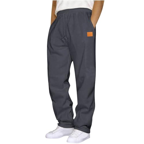 Jogginghose Herren Casual Mode Sweatpants Einfarbige Lang Freizeithose Bequeme Sporthose Straight Leg Hose mit Taschen Elastische Taille Cargohose Outdoor Hosen für Männer von CSHE