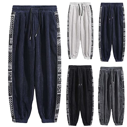 Jogginghose Herren - Retro Gedruckt Sporthose mit Gummizug Baumwolle Traninigshose Loose Fit Trekkinghose Lockere Haremhose Hip Hop Street-Stil Yogahosekurze Hosen Jungs von CSHE