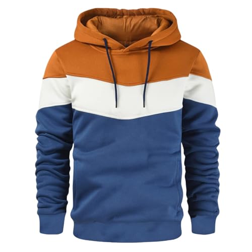 Kapuzenpullover Herren Oversize Sweatshirt Langarm Hoodie Casual Pullover mit Kapuze Männer Farbblock Kapuzenpulli Locker Lässig Sweatjacke Sport Kapuzenjacke Y2k Pulli von CSHE