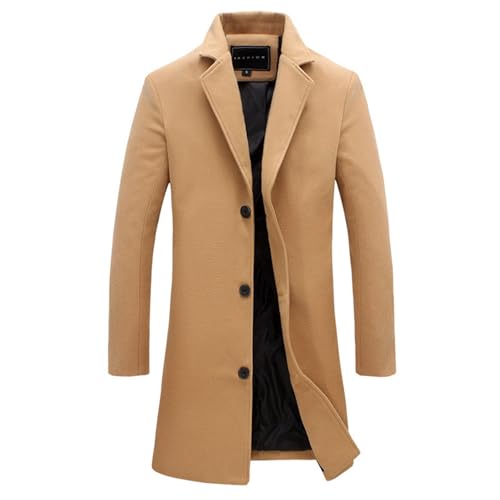 Mantel Herren Lang Wintermantel Casual Trenchcoat Einfarbig Wollmantel mit Knöpfen Langarm Winterjacke Große Größen Jacke Woll Windbreaker Revers Übergangsjacke Locker Wolljacke Dufflecoat Mantel Herren Lang Wintermantel Casual Trenchcoat Einfarbig Wollmantel mit Knöpfen Langarm Winterjacke Große Größen Jacke Woll Windbreaker Revers Übergangsjacke Locker Wolljacke Dufflecoat von CSHE