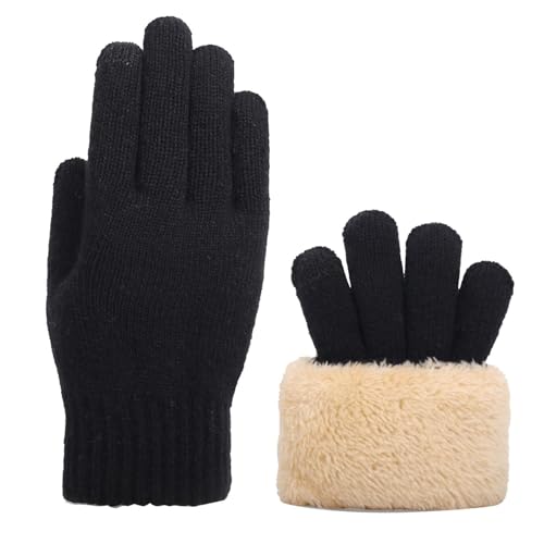 Unisex Winterhandschuhe mit Fleecefutter, Touchscreen Warme Gedehnt Dicke Strickhandschuhe Wollhandschuhe Silvester Geburtstag Halloween Weihnachten 2023 Spielerhandschuhe Meine Bestellungen Anzeigen von CSHE