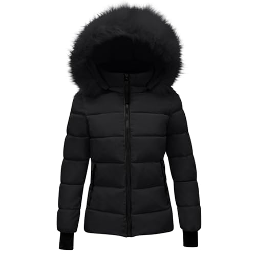 Winterjacke Damen Steppjacke Warmer Gefüttert Fleece Daunenjacke Mit Kapuze Winddicht Outdoorjacke Große Größen Damenmantel Leichte Bequem Casual Wintermantel von CSHE