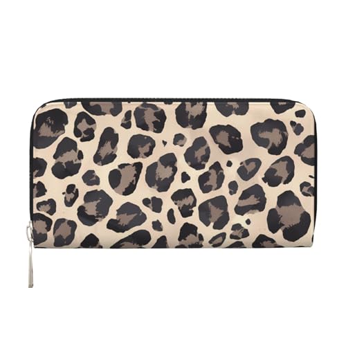 CSIVKEJ Geldscheinklammer mit Reißverschluss, PU-Leder, lang, mit Kartenfächern, Braun, Schwarz 1, Einheitsgröße, Zeitgenössisch von CSIVKEJ