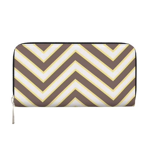 CSIVKEJ Geldscheinklammer mit Reißverschluss, PU-Leder, lang, mit Kartenfächern, Brauner Pfeil 14, Einheitsgröße, Zeitgenössisch von CSIVKEJ