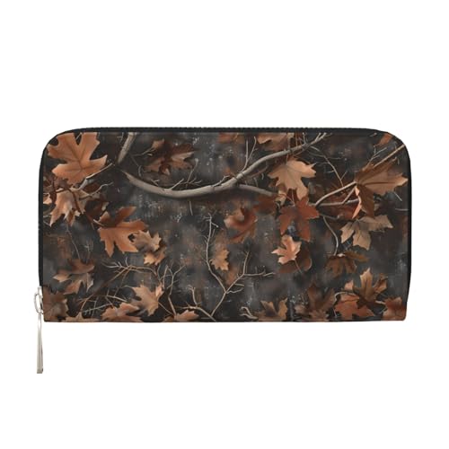 CSIVKEJ Geldscheinklammer mit Reißverschluss, PU-Leder, lang, mit Kartenfächern, Camo 18, Einheitsgröße, Zeitgenössisch von CSIVKEJ