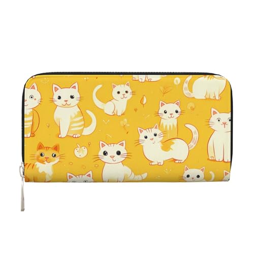 CSIVKEJ Geldscheinklammer mit Reißverschluss, PU-Leder, lang, mit Kartenfächern, Cat 12, Einheitsgröße, Zeitgenössisch von CSIVKEJ