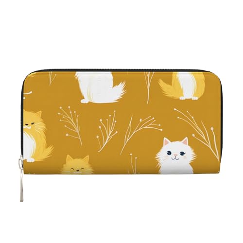 CSIVKEJ Geldscheinklammer mit Reißverschluss, PU-Leder, lang, mit Kartenfächern, Cat 13, Einheitsgröße, Zeitgenössisch von CSIVKEJ