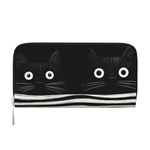 CSIVKEJ Geldscheinklammer mit Reißverschluss, PU-Leder, lang, mit Kartenfächern, Cute Cats 2, Einheitsgröße, Zeitgenössisch von CSIVKEJ