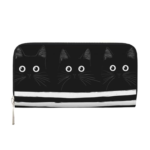 CSIVKEJ Geldscheinklammer mit Reißverschluss, PU-Leder, lang, mit Kartenfächern, Cute Cats 20, Einheitsgröße, Zeitgenössisch von CSIVKEJ