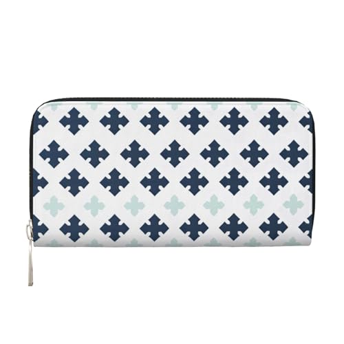 CSIVKEJ Geldscheinklammer mit Reißverschluss, PU-Leder, lang, mit Kartenfächern, Grauer Pfeil 12, Einheitsgröße, Zeitgenössisch von CSIVKEJ