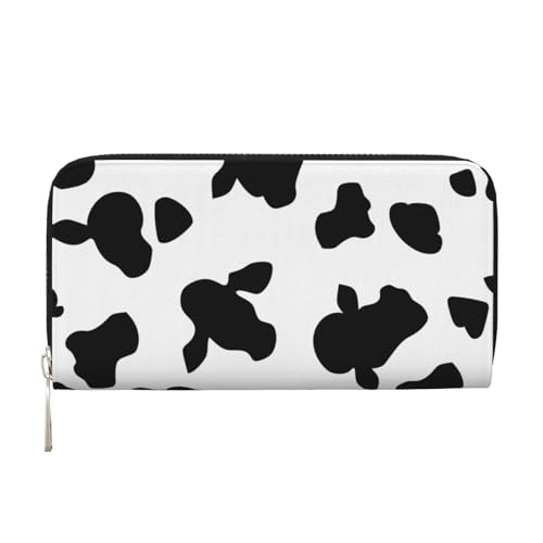 CSIVKEJ Geldscheinklammer mit Reißverschluss, PU-Leder, lang, mit Kartenfächern, Kuh 17, Einheitsgröße, Zeitgenössisch von CSIVKEJ