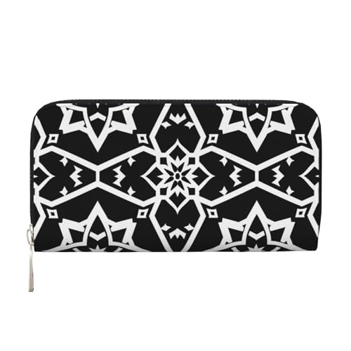 CSIVKEJ Geldscheinklammer mit Reißverschluss, PU-Leder, lang, mit Kartenfächern, Mandala 6, Einheitsgröße, Zeitgenössisch von CSIVKEJ