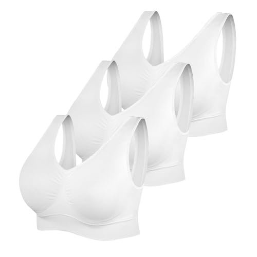 3er Pack BHS Damen Ohne Bügel Push Up Luftiger BH Set Frauen 2024 Mode Sexy Yoga BH Crop Top Bra mit Verstellbarem für Schlafen Fitness Outdoor von CSKJ