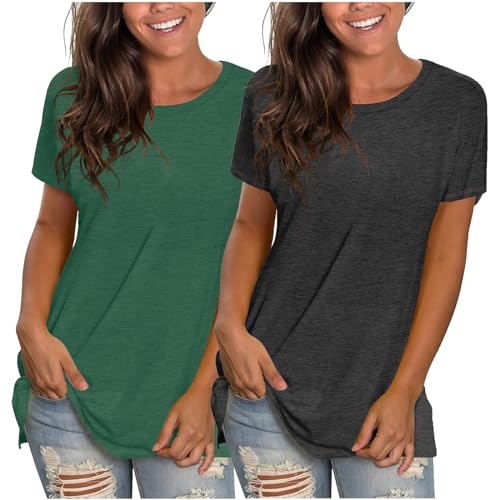 3er Pack Damen T-Shirt Schwarz oder weiß Kurzarm lang Basic Sommer T-Shirts 3er Pack Damen T-Shirt Schwarz oder weiß Kurzarm lang Basic Sommer T-Shirts von CSKJ