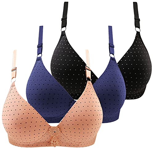 3er Set BH Ohne Bügel Frau Sport BH Bequem Nahtlose Dessous Frauen Sexy Reizwäsche Klassische Push Up BH Spitze, BH-Set1, XXL von CSKJ