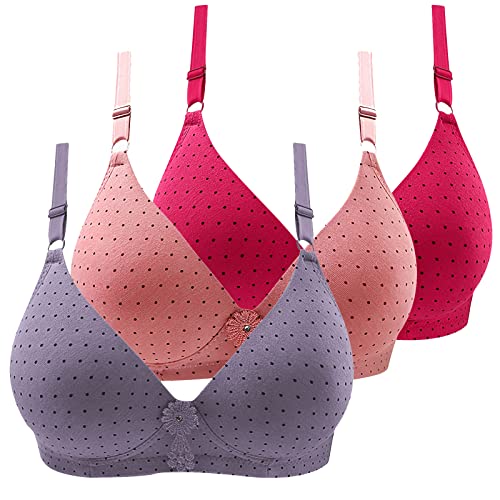 Angebot des Tages - 3er Set BH Ohne Bügel Frau Sport BH Bequem Nahtlose Dessous Frauen Sexy Reizwäsche Klassische Push Up BH Spitze, BH-Set2, M von CSKJ