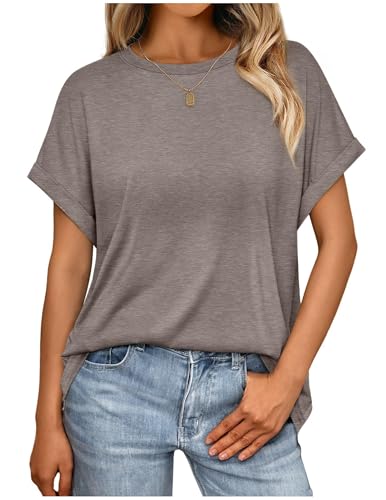Ausgefallene Tshirt Damen T-Shirt Bluse Kurzarm Shirt Locker Frauen Oberteile Sommer Alltag Crop Top Sport T-Shirts Teenager Mädchen Kleidung Y2k Sommerkleidung von CSKJ