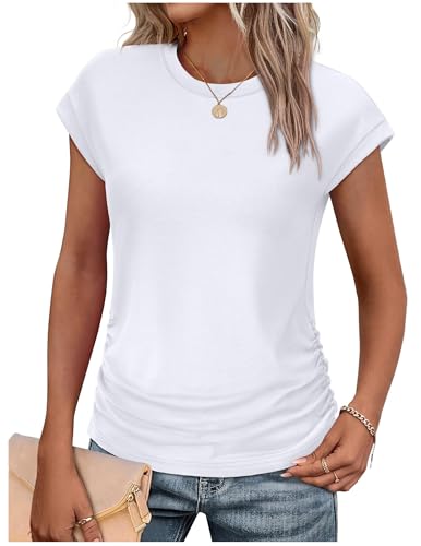 Ausgefallene Tshirt Damen T-Shirt Bluse Kurzarm Shirt Locker Frauen Oberteile Sommer Alltag Crop Top Sport T-Shirts Teenager Mädchen Kleidung Y2k Sommerkleidung von CSKJ