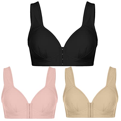 Blitzangebote des Tages Aktuell - 3er Set BH Ohne Bügel Frau Sport BH Damen Bequem Nahtlose Dessous Frauen Sexy Reizwäsche Klassische Push Up BH Spitze, BH-Set3, XXL von CSKJ