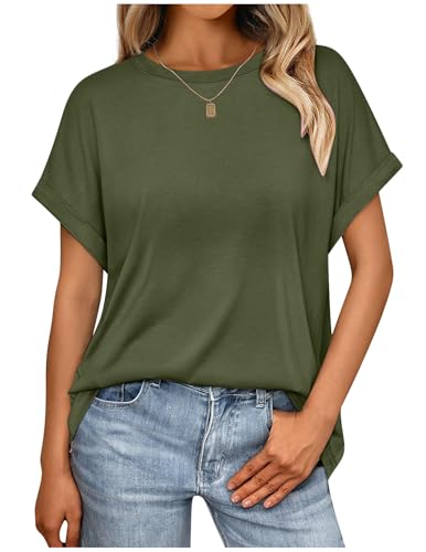 Bluse Damen Elegant Ärmellose T-Shirt Casual T Shirt Weiß Oberteile mit Flügelärmeln Frauen Schwarz Kleidung Sommer Grau Shirts von CSKJ