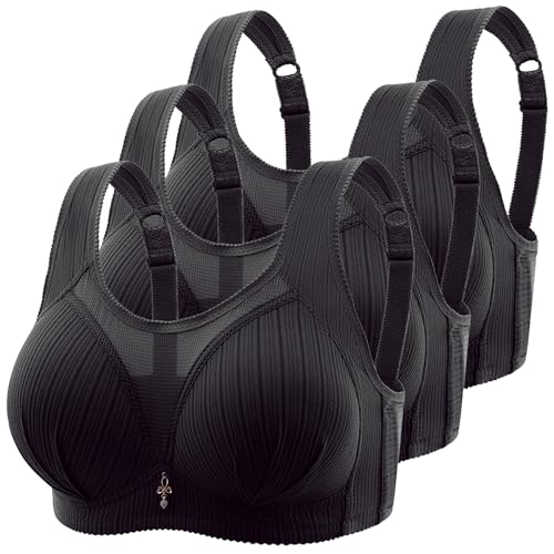CSKJ 3stk Sport BH Bustier Damen Bralette Nathloser mit Polstern Sportbekleidung Baumwolle Ohne Bügel atmungsaktiv Joggen Yoga Jumping Fitness von CSKJ