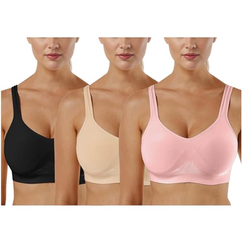 CSKJ BH Damen Sport BH Frauen Bra für Ohne Bügel Bustier Bra Mit Polstern Atmungsaktiv Bügelloser BH Push Up Bequem Bustiers BH Gepolstert von CSKJ