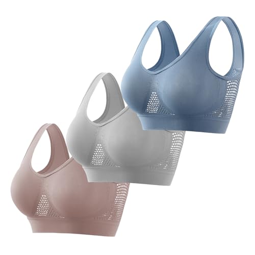 CSKJ BH Damen Sport BH Frauen Bra für Ohne Bügel Bustier Bra Mit Polstern Atmungsaktiv Bügelloser BH Push Up Bequem Bustiers BH Gepolstert von CSKJ