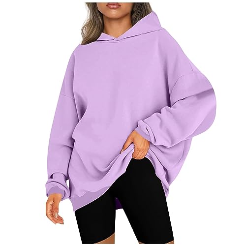 CSKJ Blitzangebote des Tages - Damen Oversized Hoodies Sweatshirts Langarm Einfarbig Pullover Winter Kapuzenjacke Hoodies Übergangsjacke Kapuzenpullover Outdoorjacke Plüschjacke, rosa, S von CSKJ